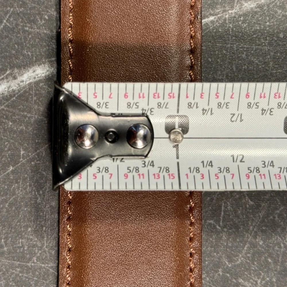L.L.‎ Bean Brown Leather Belt Brass Buckle Heritage Equestrian Style Size 34/36